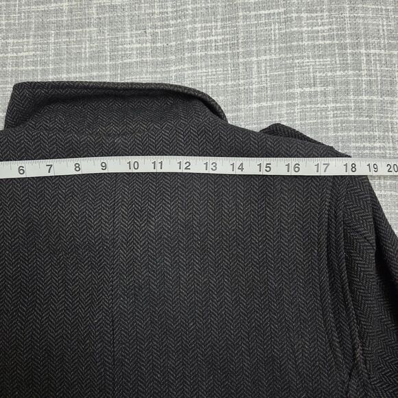 Kr3w Herringbone Field Jacket Military Style Men's M Gray Lined Pea Coat - Picture 5 of 14